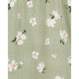 Vestido fruncido para niña Carter's - Verde floral