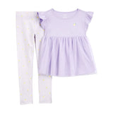 Ensemble 2 pièces haut en tulle et legging fille