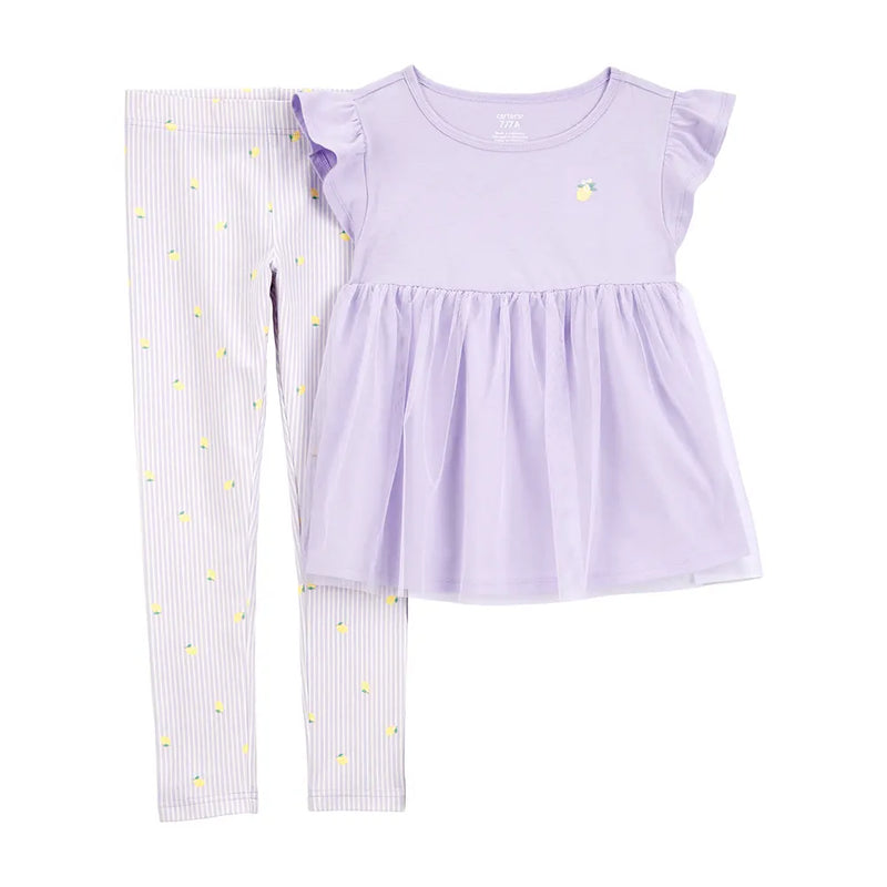 Haut en Tulle & Legging Fille Carter's - Violet