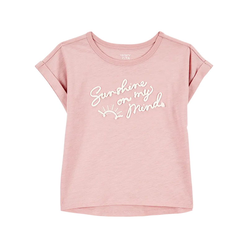 T-shirt Manches Courtes "Sunshine" Fille Carter's - Rose
