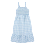 Robe vichy sans manches pour fille - Bleu
