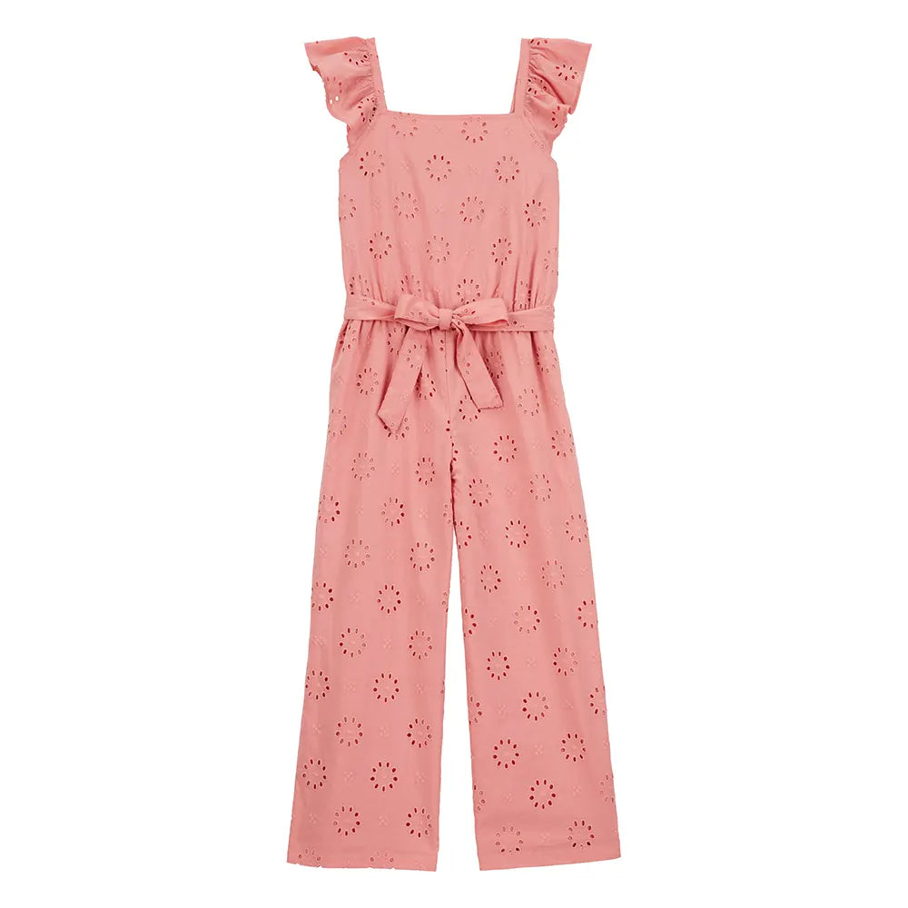 Combinaison en broderie anglaise à nouer fille