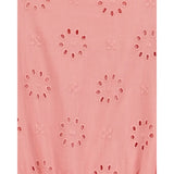 Combinaison en Broderie Anglaise à Nouer Fille Carter's - Rose Poudré