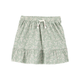 Jupe-short plissée florale pour fille - Vert
