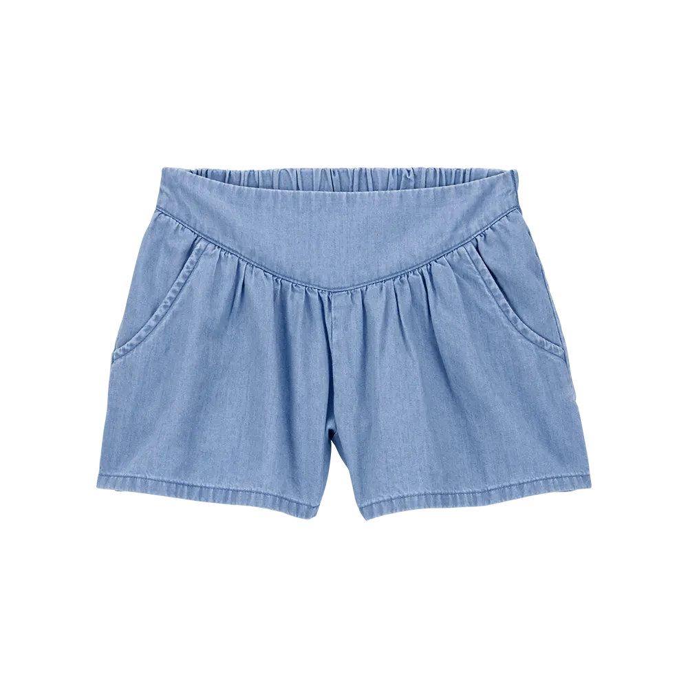 Short à enfiler en chambray pour fille (4-14 ans)