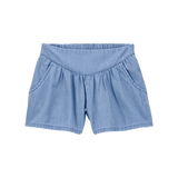 Short à enfiler en chambray pour fille (4-14 ans)