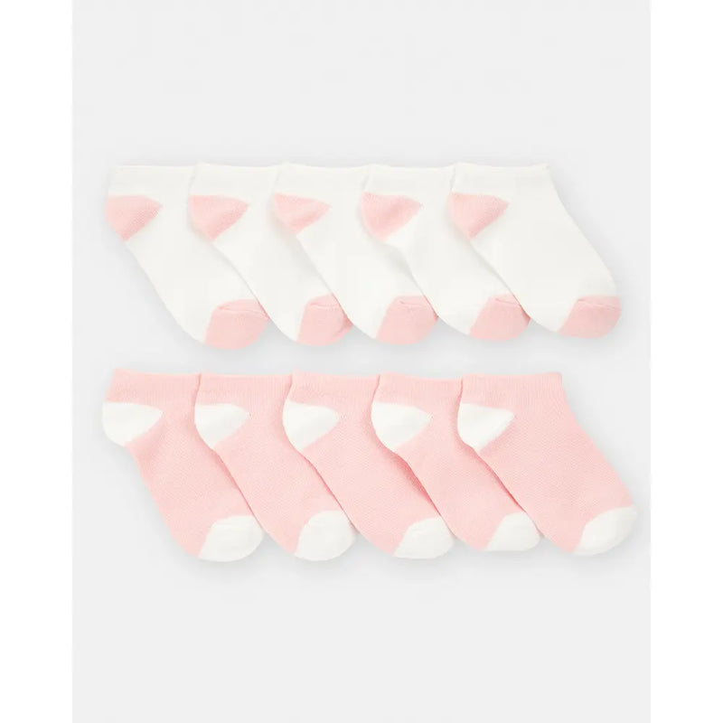 Carter's Girl's 10-Pack Ankle Socks - Pink & White