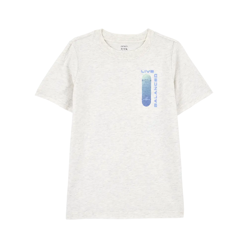 T-shirt skateboard à manches courtes garçon - Gris
