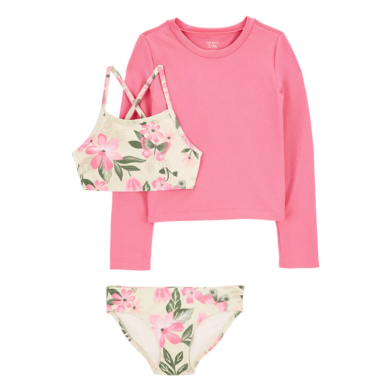 Maillot de Bain 3 Pièces Anti-UV Carter's - Floral Fille