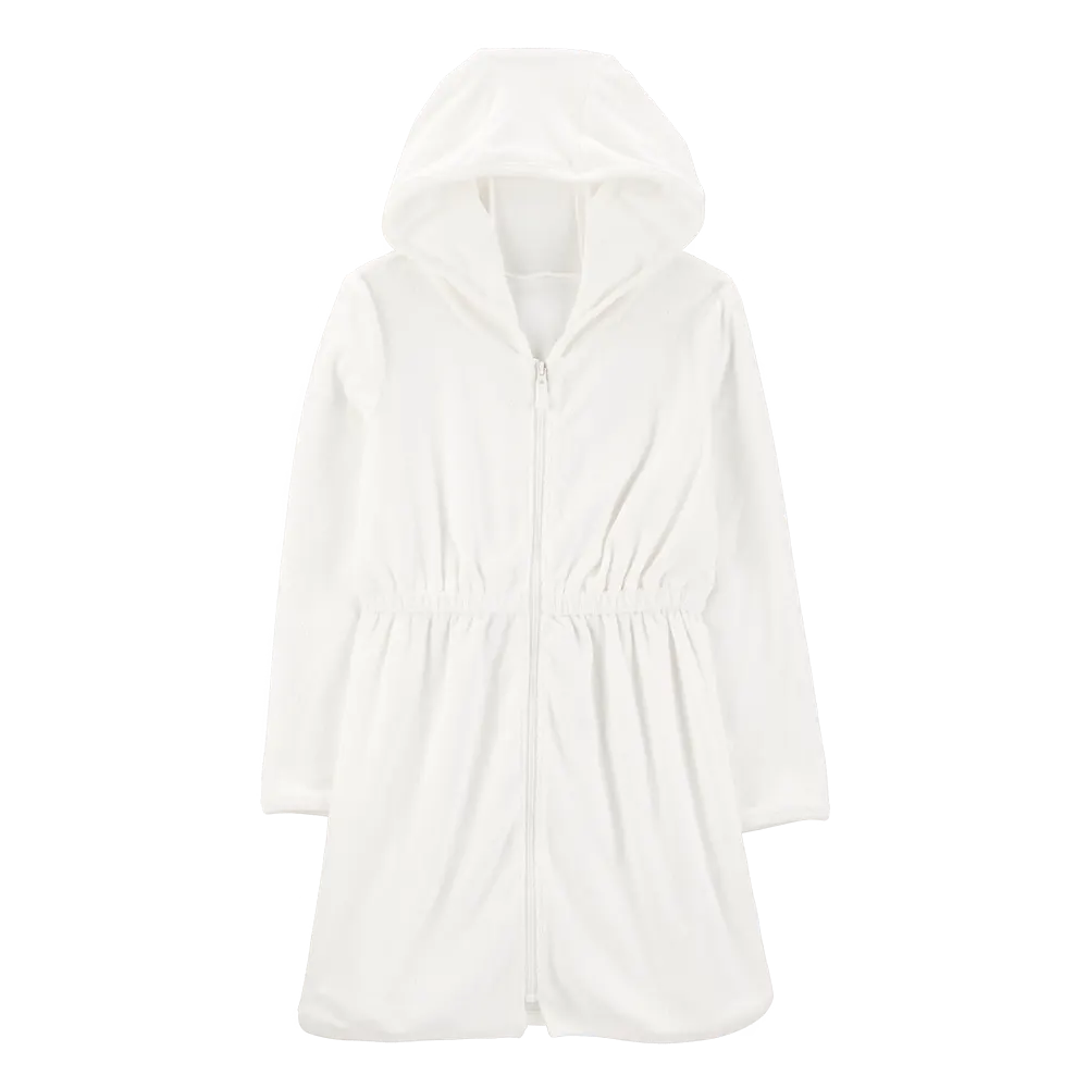 Sortie de bain à capuche pour fille - Blanc