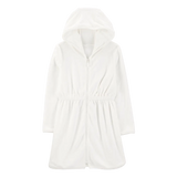 Sortie de bain à capuche pour fille - Blanc