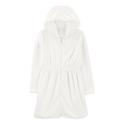 Sortie de bain à capuche pour fille - Blanc