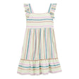 Robe rayée à manches papillon fille