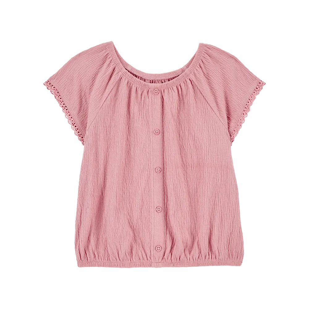 Haut à manches courtes pour fille - Rose