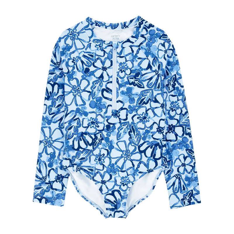Maillot de Bain Anti-UV Fille Carter's - Floral Bleu