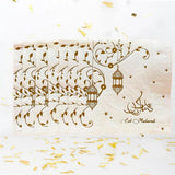 Lot de 20 Serviettes de Table pour Fête de l'Aïd 33cm - Dorée & Blanc