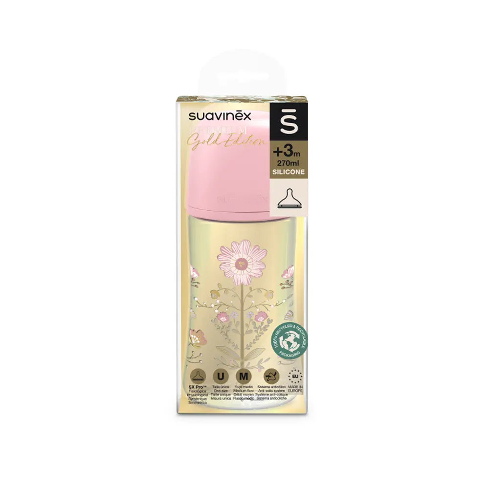 Suavinex Biberon SX Pro Débit Moyen Édition Or Rose - 270ml