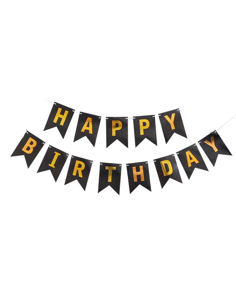 Bannière Happy Birthday - Noir
