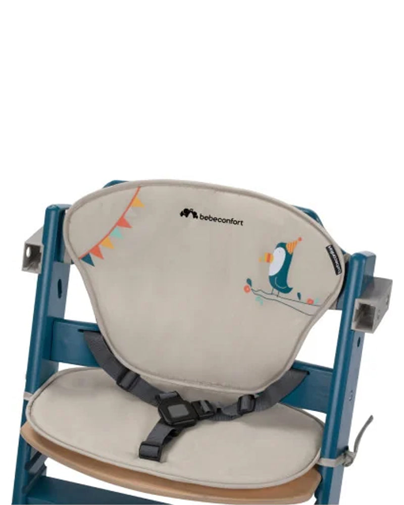 Chaise Haute En Bois TIMBA Avec Coussin Petrol Blue - Bébé Confort