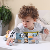 Viga Toys PolarB Train Empilable Animaux en Bois 18M+