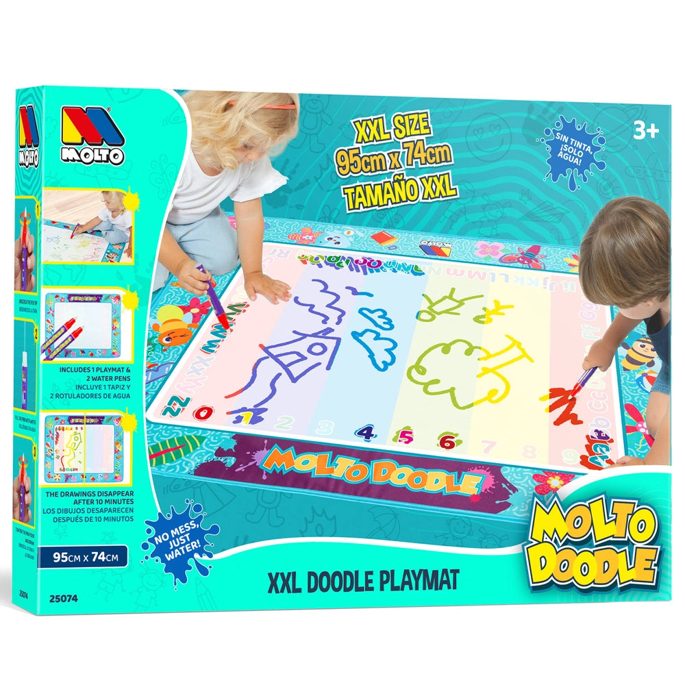 Molto Tapis à Dessiner XXL Sans Encre + 2 Feutres à Eau 3A+