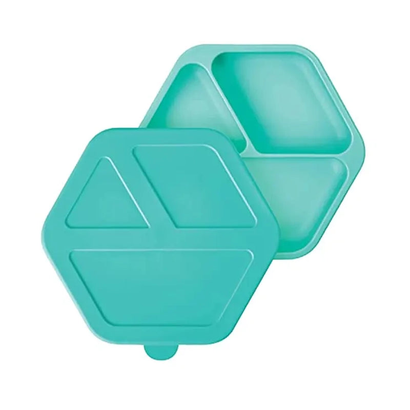 Plato dividido Tiny Twinkle con tapa de silicona - Menta