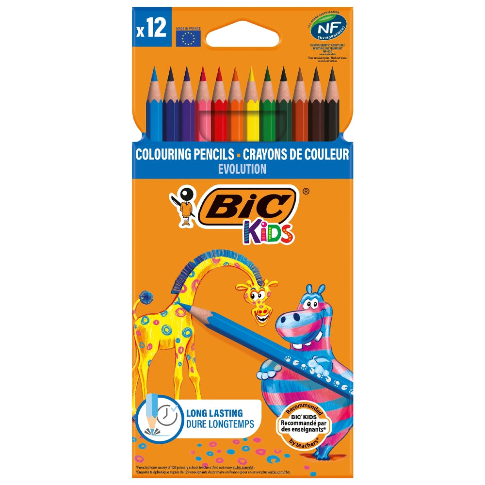 Boîte de 12 Crayon de couleur Bic Kids Evolution