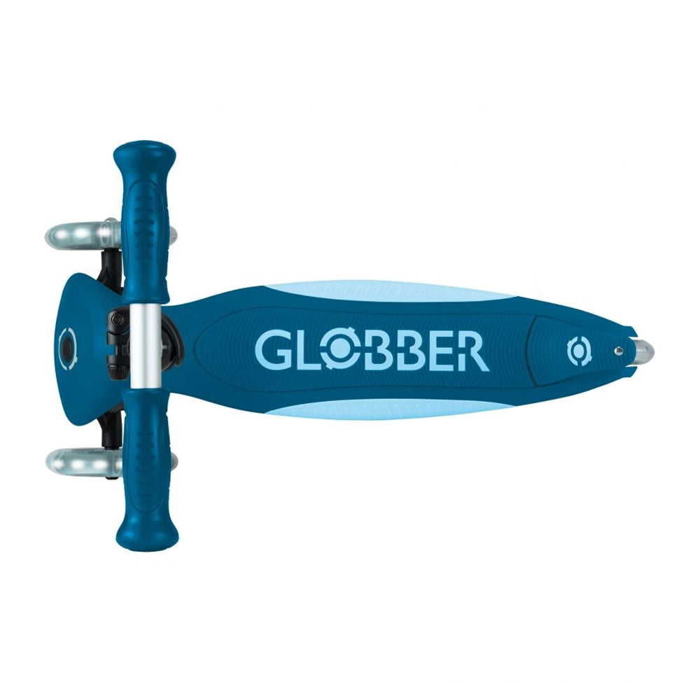 Globber Primo Foldable Plus Lights Scooter - Pastel Blue