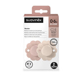 Suavinex Pack de 2 Sucettes Physiologique 0-6M - Mauve & Chalk