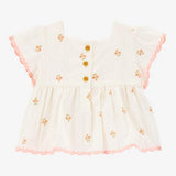 Haut à Manches Flottante Bébé Fille OshKosh - Crème