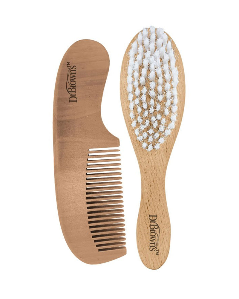 Dr. Brown's Brosse & Peigne Doux en Bois