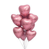 Lot de 50 Ballons Cœur Chromés Rouges - 30cm