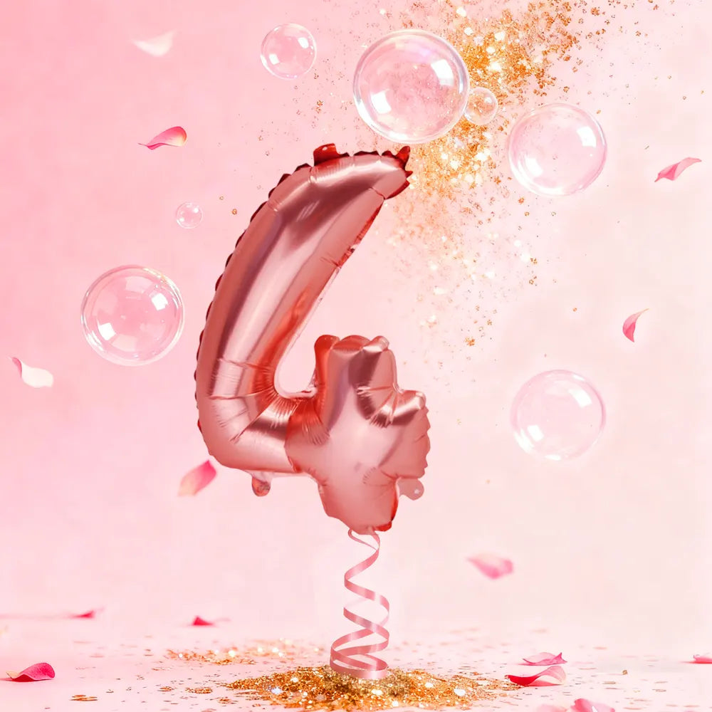 Ballon Chiffre 4 Rose Gold – 36cm