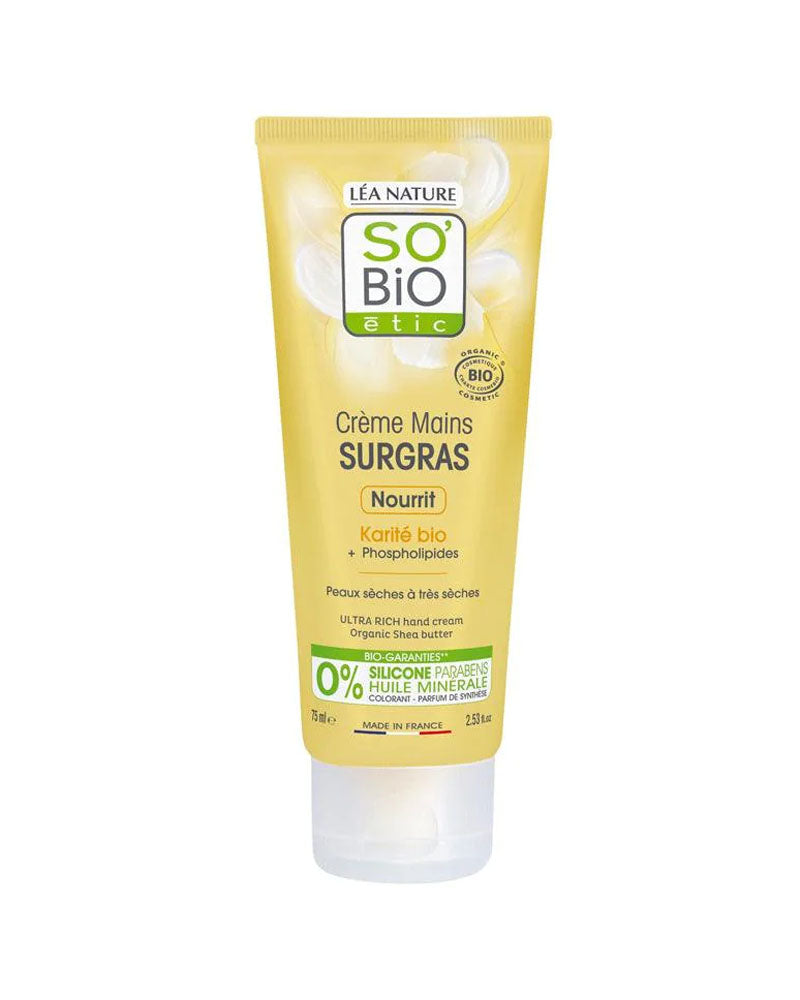 So Bio Crème Mains Surgras Karité Peaux Sèches à Très Sèches - 75ml