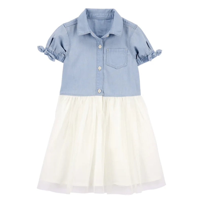 Robe en Jean Bicolore Fille Oshkosh