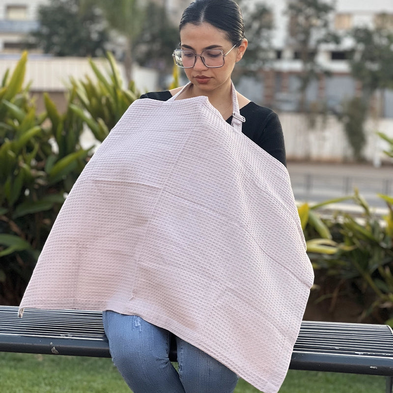 Bébéyo Tablier d’Allaitement Coton Nid d'Abeille - Rose