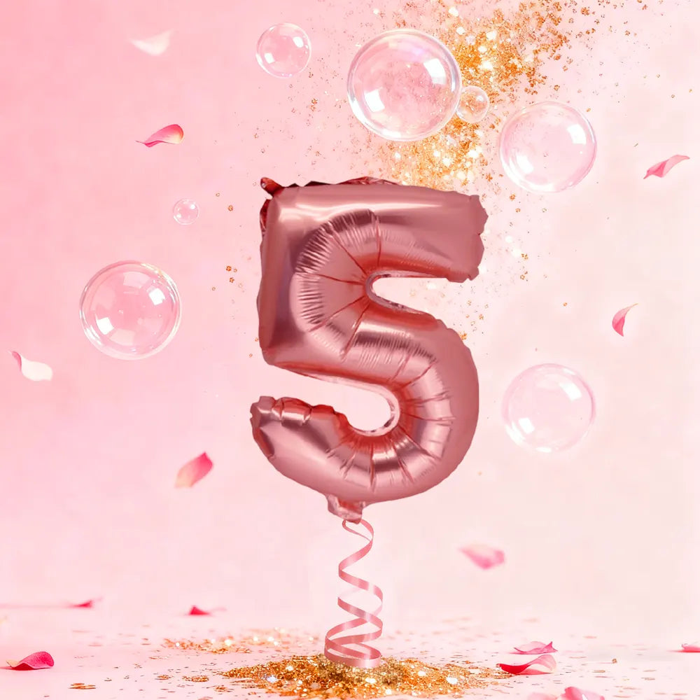 Ballon Chiffre 5 Rose Gold – 86cm