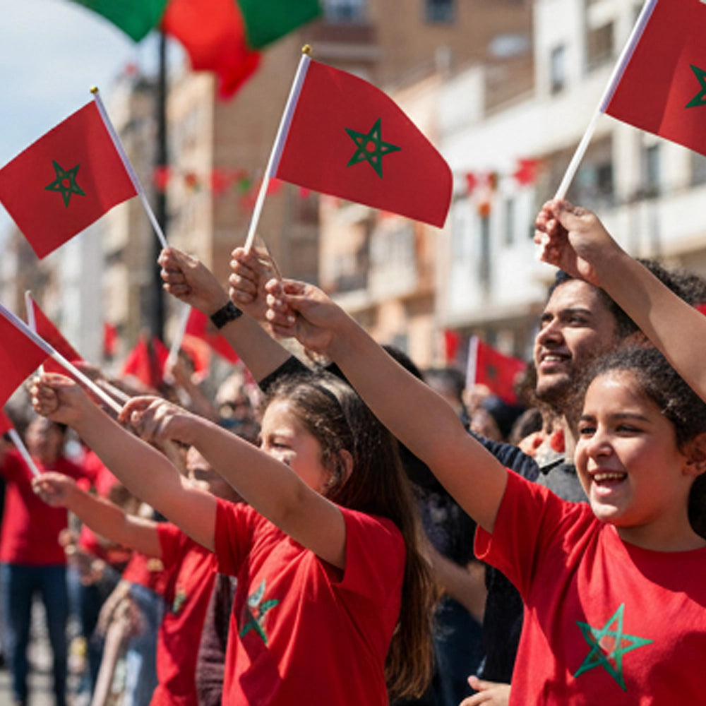 Pequeña Bandera de Marruecos de Tela – 20 × 30 cm