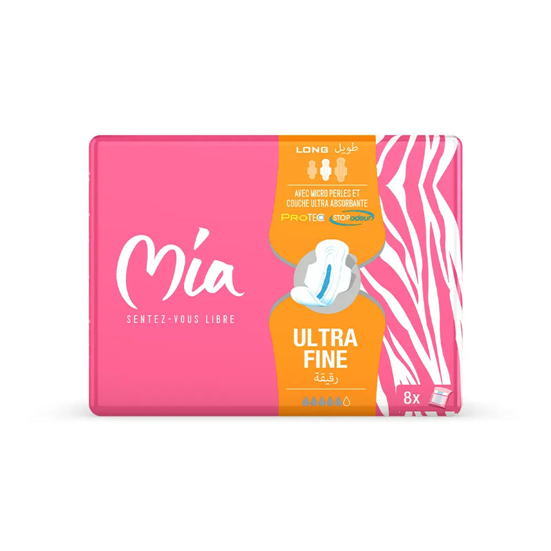 Mia Cotton Touch Serviette Hygiénique Ultra Fine Long - 8 Unités