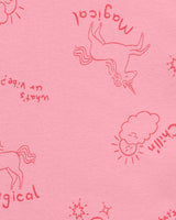 Pyjama 4 Pièces en Coton Carter's - Licorne Rose