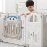 Parque plegable (151x188cm) + Tobogán + Columpio + Tapete - Coche gris