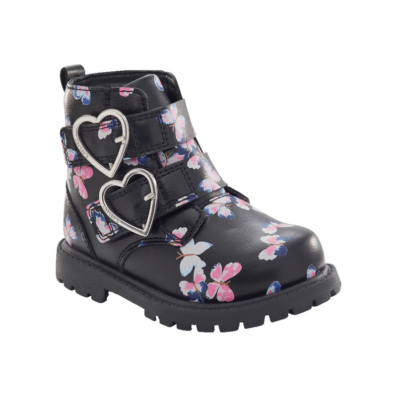 Carter's Heart & Butterfly Buckle Boots - Black