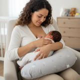 BébéYo Coussin d'Allaitement - Étoiles Gris et Blanc sur Gris