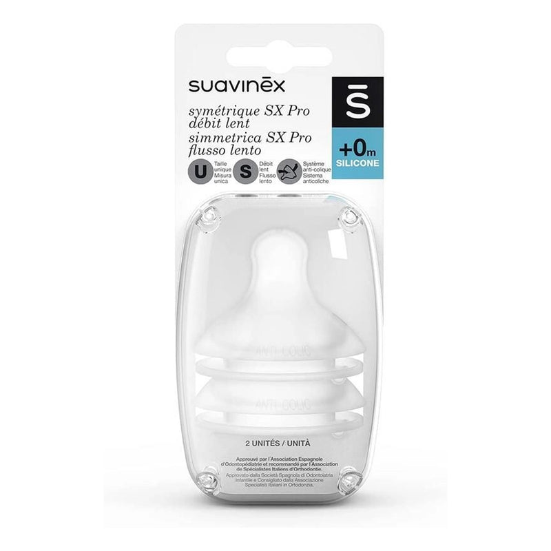 Suavinex Lot 2 Tétines Débit Lent 0M+