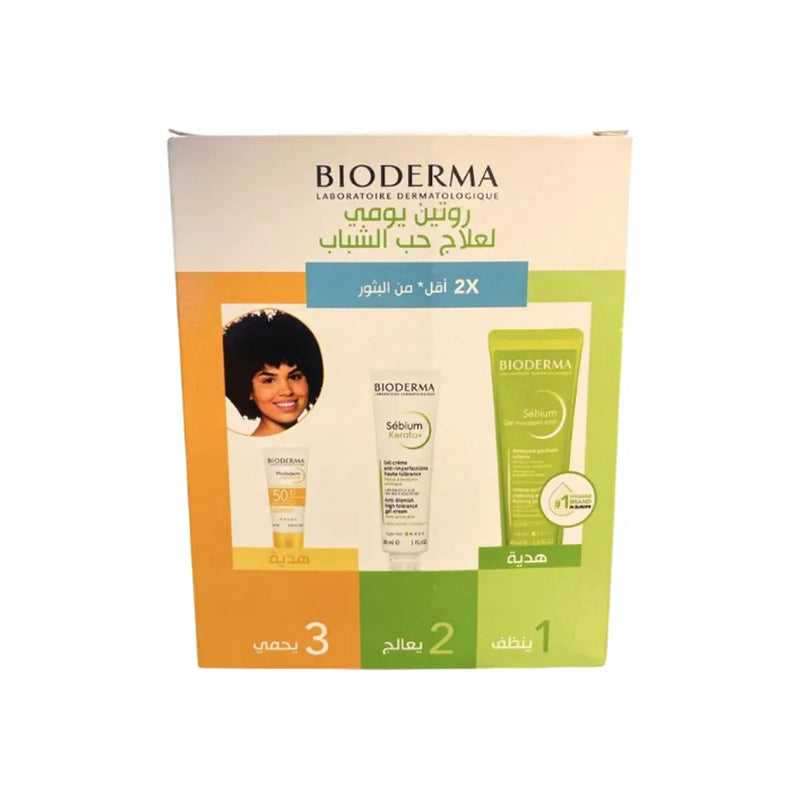 Bioderma Sebium Kerato+ 30ml + Gel Moussant Actif 45ml + Photoderm Format Voyage PACK