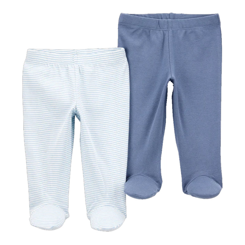 Carter's Baby 2-Pack Cotton Pants - Blue & Sky Blue
