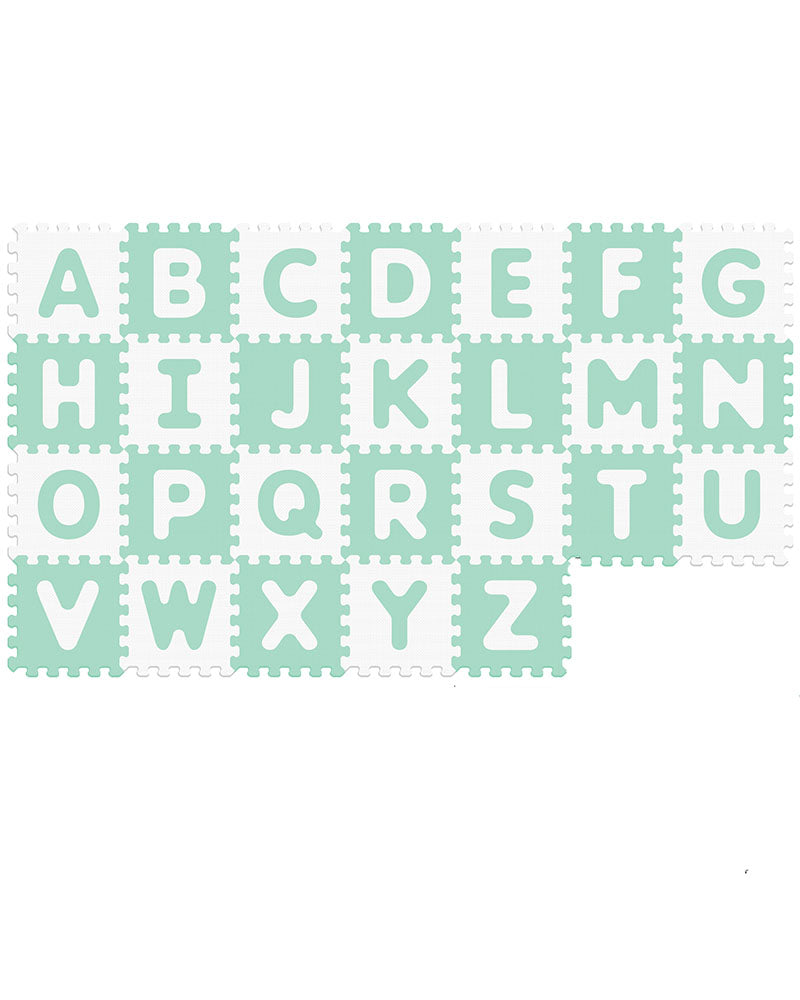 Sunta Tapis Puzzle Alphabets Souple Antibactérien - Vert & Blanc