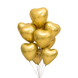 Lot de 50 Ballons Cœur Chromés Dorés - 30cm