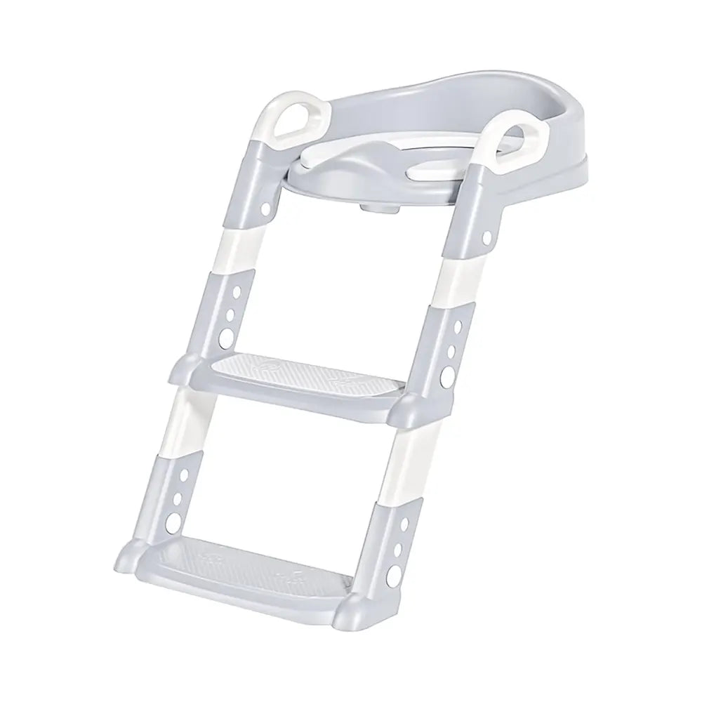Réducteur de Toilette Pliable avec Échelle 18M+ - Gris