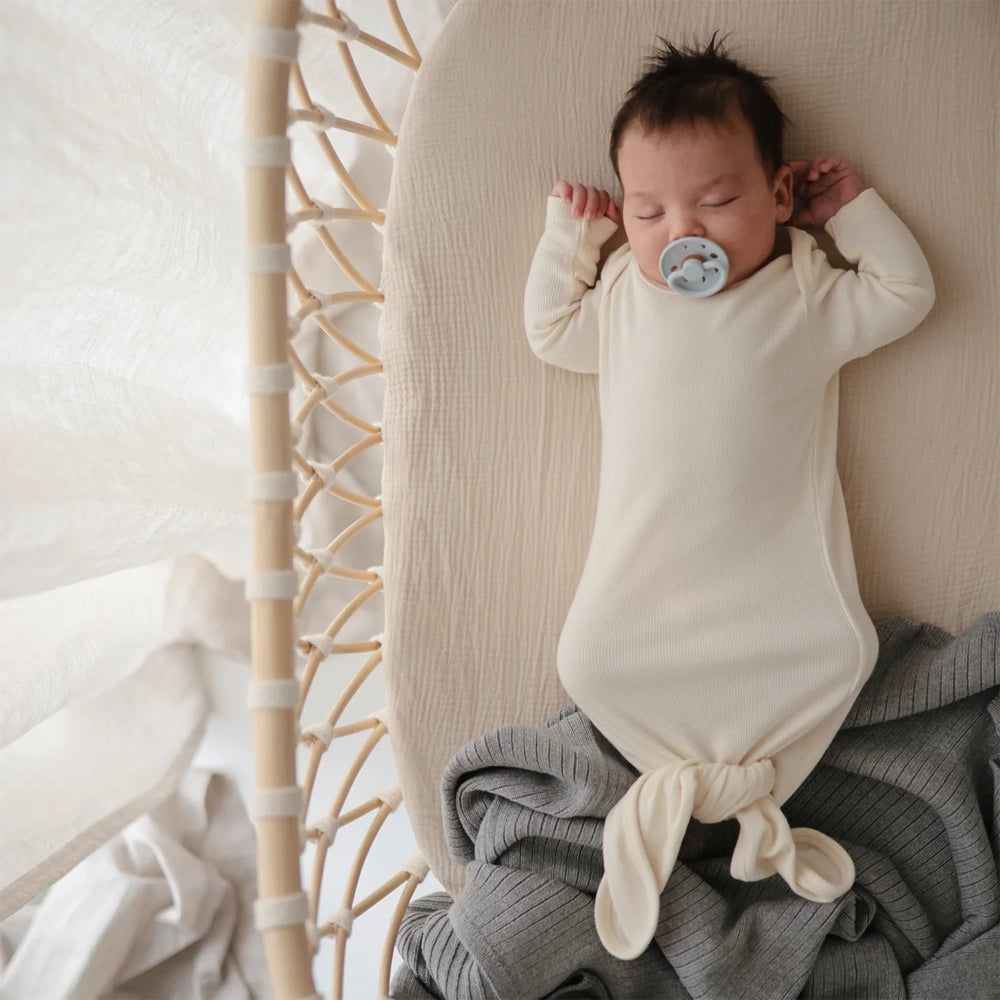 Mushie Drap de Lit en Coton Extra Douce - Brouillard
